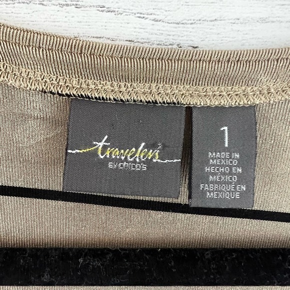 Chico’s Travelers Striped Clip Front Duster Cardigan Size M - Picture 7 of 9